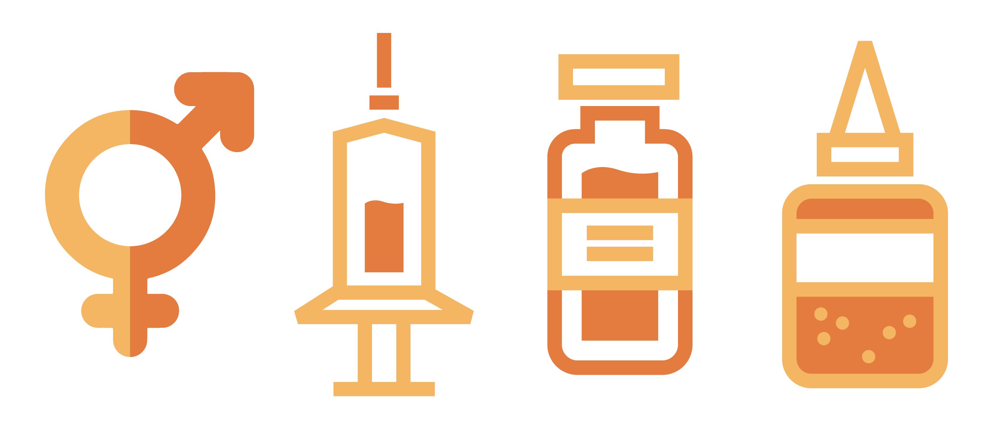 HRT hormone replacement therapy vector illustration. MtF and FtM